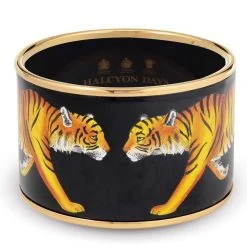 Halcyon Days Classic Black Tiger Cuff Bangle