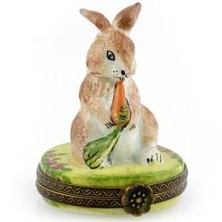 Scully & Scully Rabbit Holding Carrot Limoges Box