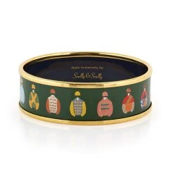 Halcyon Days Racing Silk Green Bangle