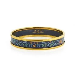 Halcyon Days Autumnal Flowers On Navy Bangles