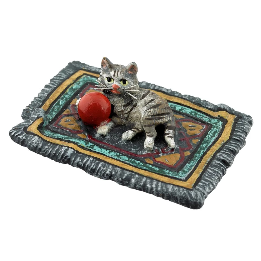 Scully & Scully Austrian Bronze Cat On Rug 3 Scully & Scully Austrian Bronze Cat On Rug