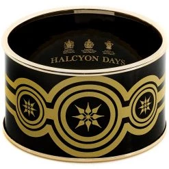 Halcyon Days Floral Mosaic Gold & Black Bangle
