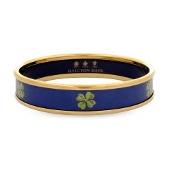 Halcyon Days Clover On Navy Motif Bangle