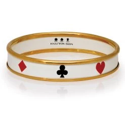 Halcyon Days Deck Of Cards On Rice Motif Bangle