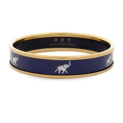 Halcyon Days Elephant On Navy Bangles