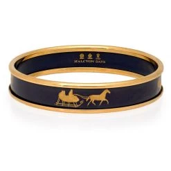 Halcyon Days Horse & Sleigh On Navy Bangles