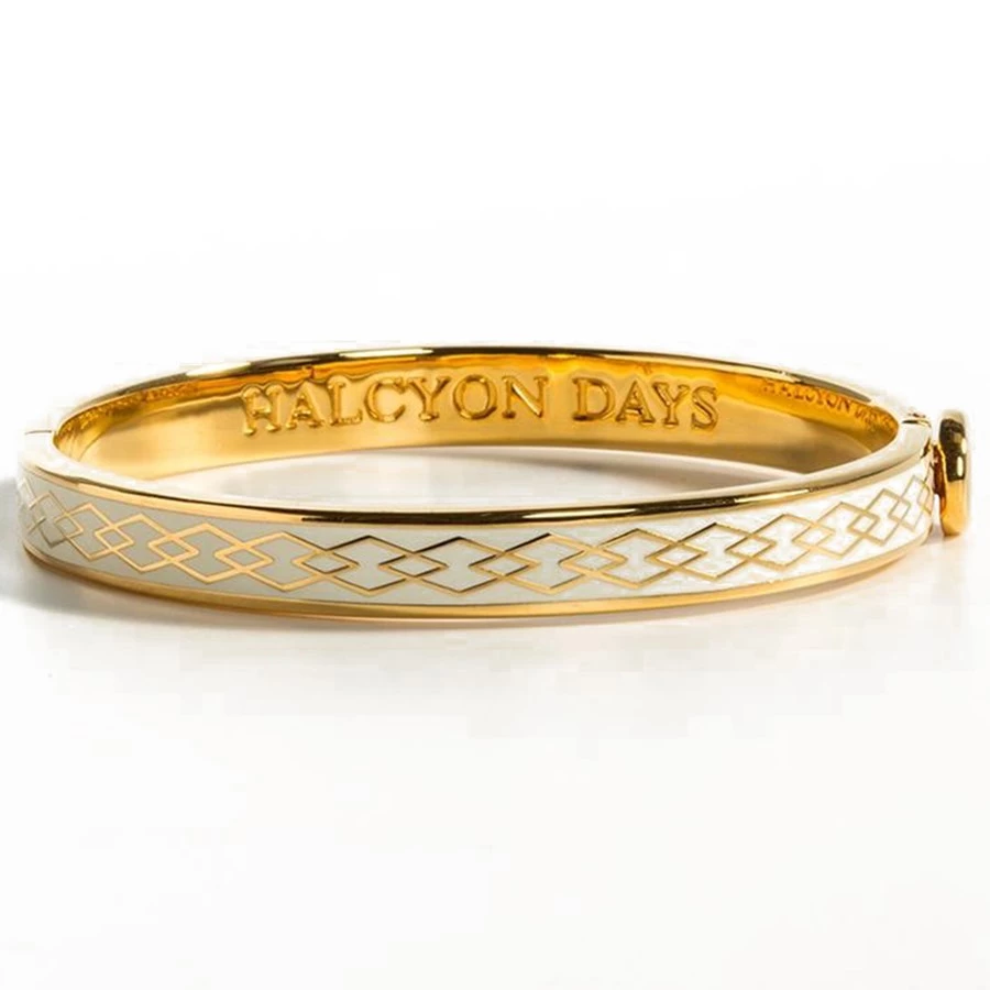 Halcyon Days Skinny Parterre Chain Hinged Bangles, 6mm 3 Halcyon Days Skinny Parterre Chain Hinged Bangles, 6mm