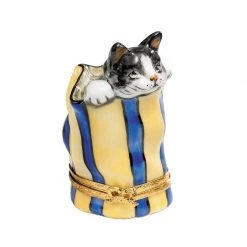 Scully & Scully Cat In Bag Limoges Box, Limited Edition