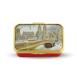 Halcyon Days Central Park In The Snow Enamel Box