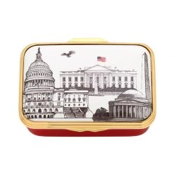 Halcyon Days Washington Landmarks Enamel Box