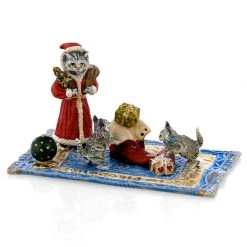 Scully & Scully Austrian Bronze Christmas Scene With Cats