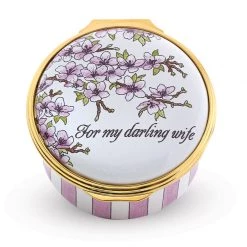 Halcyon Days 'For My Darling Wife' Enamel Box