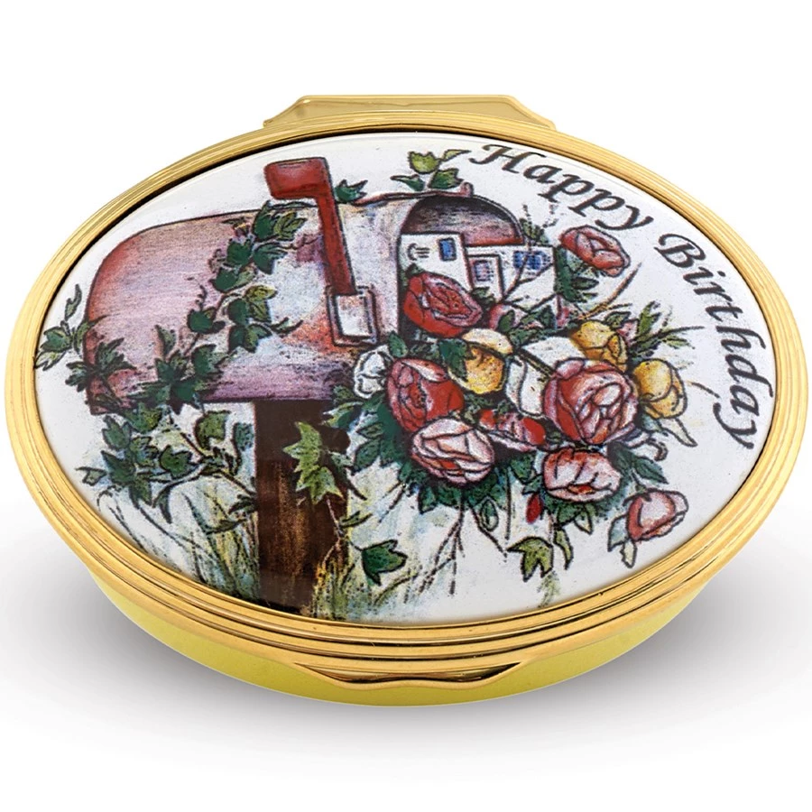 Halcyon Days Happy Birthday Roses Enamel Box 4 Halcyon Days Happy Birthday Roses Enamel Box - Image 2