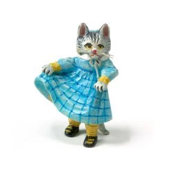 Scully & Scully Austrian Bronze Cat In Blue Dress