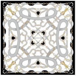 Halcyon Days Bridle Black Silk Scarf