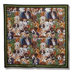 Halcyon Days Dogs Leave Pawprints Silk Scarf