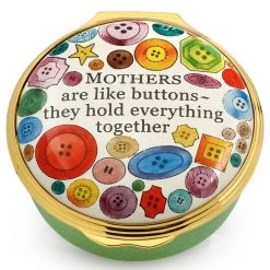Halcyon Days "Mothers Are Like Buttons" Enamel Box
