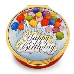 Halcyon Days Happy Birthday (Balloons) Enamel Box