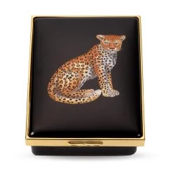 Halcyon Days Leopard Enamel Box