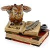 Scully & Scully Austrian Bronze Owl On Books With Inkpot Figurine