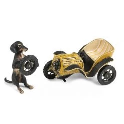Scully & Scully Austrian Bronze Dachshund With Flat Tire