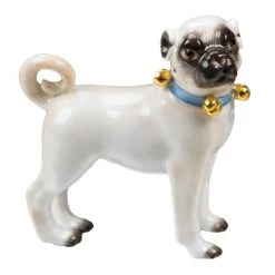 Meissen Small Standing Pug Bells Facing Right