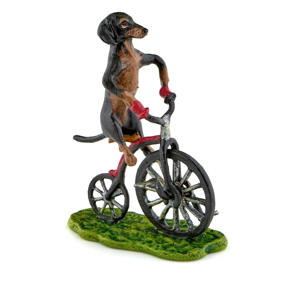 Scully & Scully Austrian Bronze Dachshund On High Wheel 3 Scully & Scully Austrian Bronze Dachshund On High Wheel