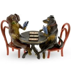 Scully & Scully Austrian Bronze Dachshund Card Players Figurine