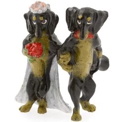 Scully & Scully Austrian Bronze Dachshund Wedding Couple