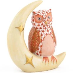 Herend Owl On Crescent Moon