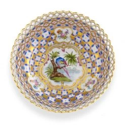 Dresden Porcelain Medium Footed Pierced Bowl