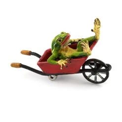 Austrian Bronze Frog In Wheelbarrow