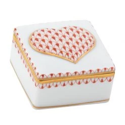 Herend Embossed Heart Box