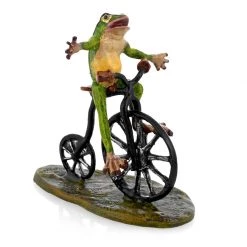 Scully & Scully Austrian Bronze Frog High-Wheel Figurine