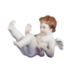 Scully & Scully Porcelain Cherub On Elbows