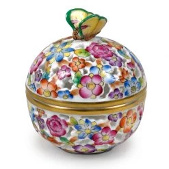Herend Butterfly Finial Openwork Ball