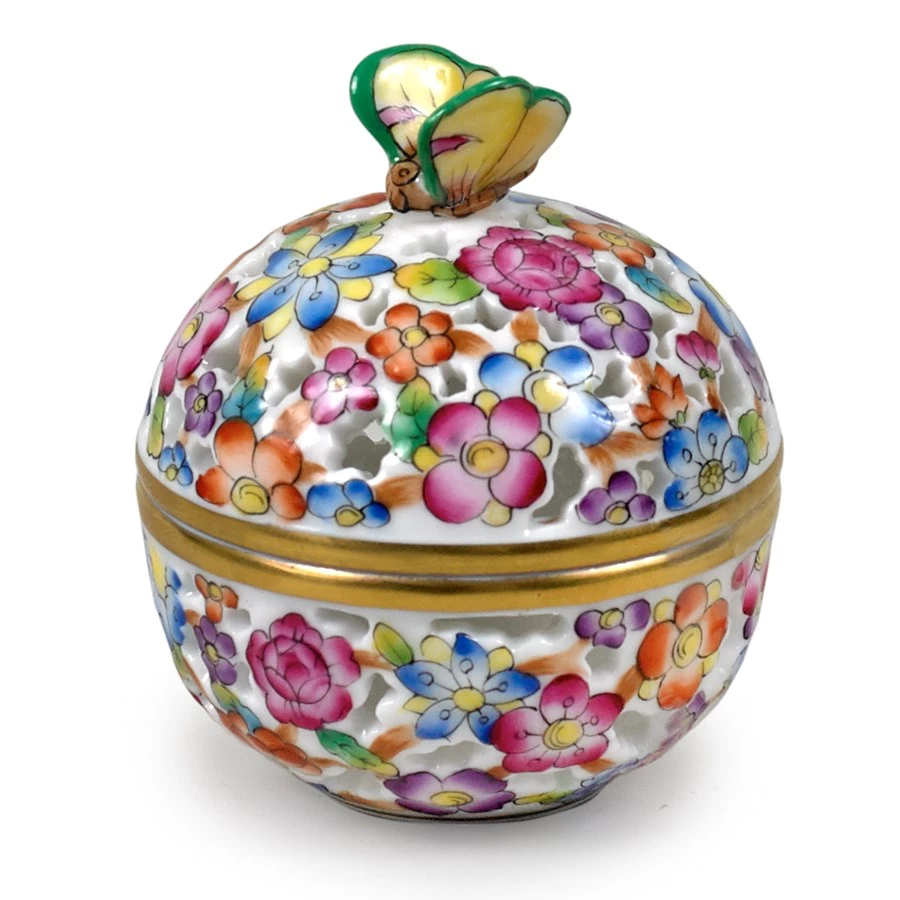 Herend Butterfly Finial Openwork Ball 3 Herend Butterfly Finial Openwork Ball