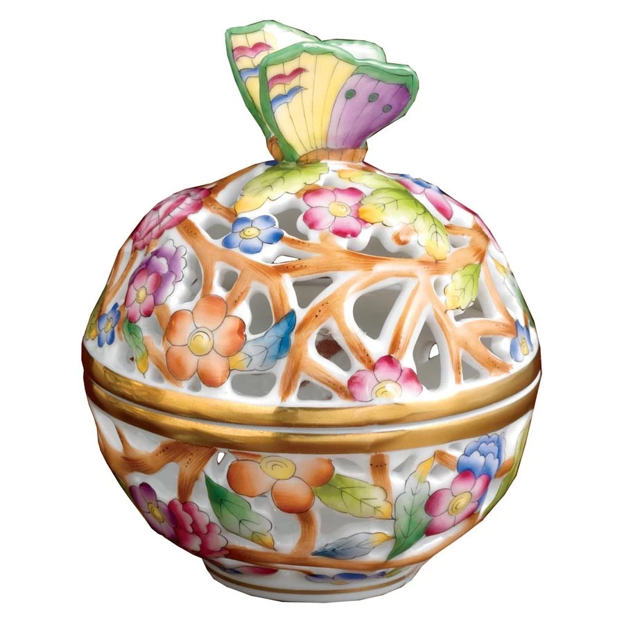 Herend Butterfly Finial Openwork Ball 4 Herend Butterfly Finial Openwork Ball - Image 2