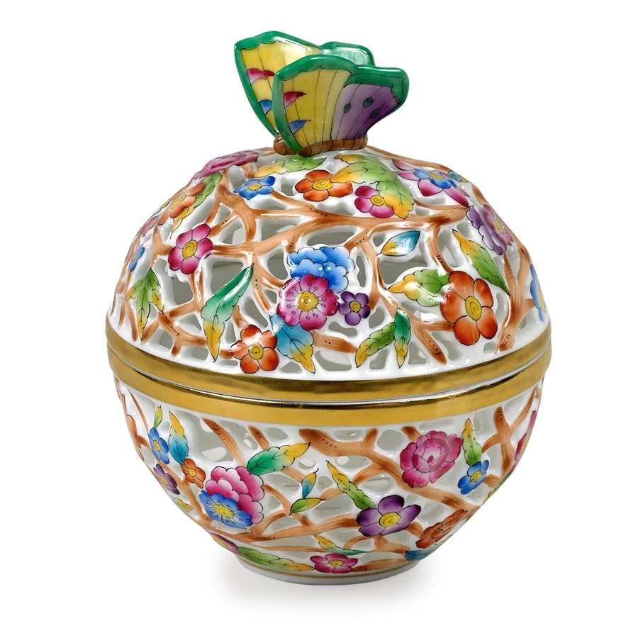 Herend Butterfly Finial Openwork Ball 5 Herend Butterfly Finial Openwork Ball - Image 3