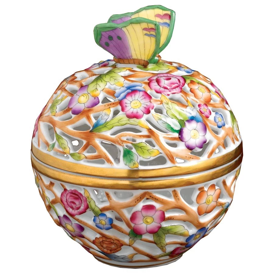 Herend Butterfly Finial Openwork Ball 6 Herend Butterfly Finial Openwork Ball - Image 4