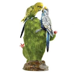 Scully & Scully Austrian Bronze Two Parakeets On Cactus Figurine