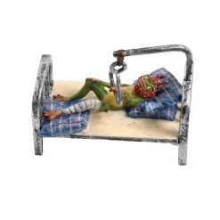 Scully & Scully Austrian Bronze Frog Sick In Bed Figurine