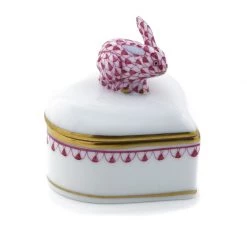 Herend Heart Box With Bunny Finial -Collectibles Sales Store unnamed file 917