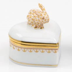Herend Heart Box With Bunny Finial -Collectibles Sales Store unnamed file 922