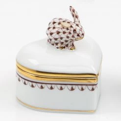 Herend Heart Box With Bunny Finial -Collectibles Sales Store unnamed file 923
