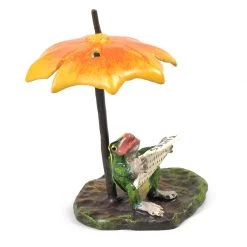 Scully & Scully Austrian Bronze Umbrella Frog Figurine