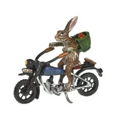 Scully & Scully Austrian Bronze Rabbit On Motorcycle