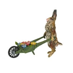 Scully & Scully Austrian Bronze Rabbit With Wheelbarrow