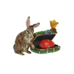 Scully & Scully Austrian Bronze Rabbit With Easter Suitcase