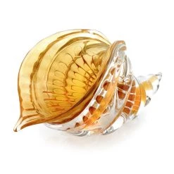 Scully & Scully Crystal Cornucopia Sculpture, Amber & Gold